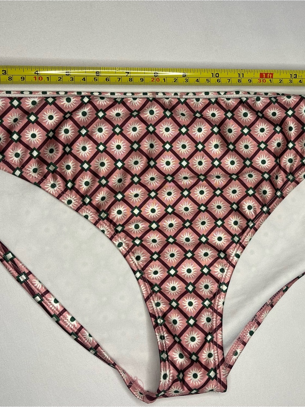 Shade & Shore Pink Geometric Daisy Bikini Bottoms